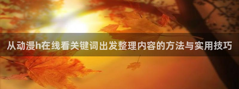 动漫age下载：从动漫h在线看关键词出发整理内容的方法与实用技巧配图